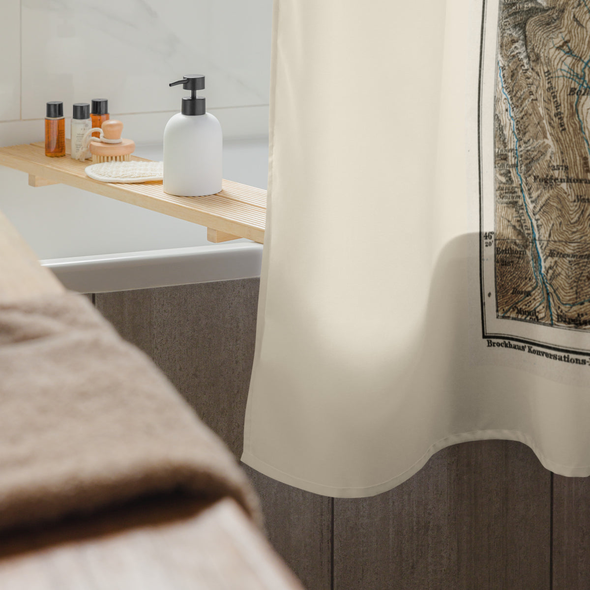 Aletsch Glacier map Shower curtain