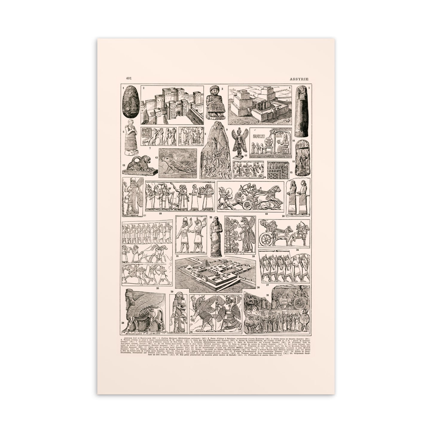 Assyrian Culture Postcard from 1922 French vintage print