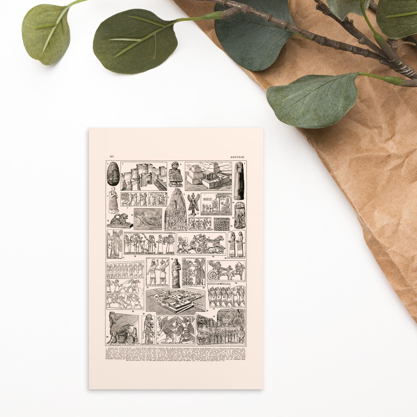 Assyrian Culture Postcard from 1922 French vintage print