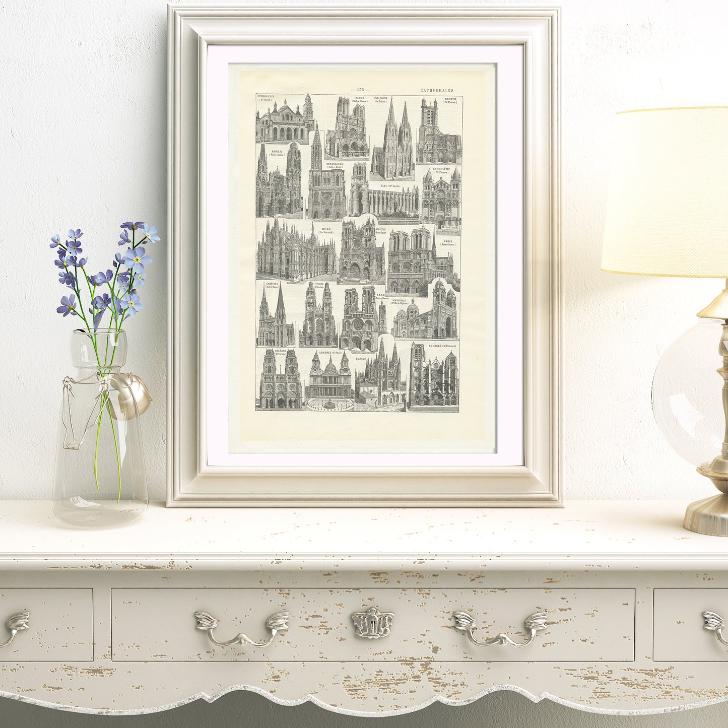 1922 French Cathedrals Print