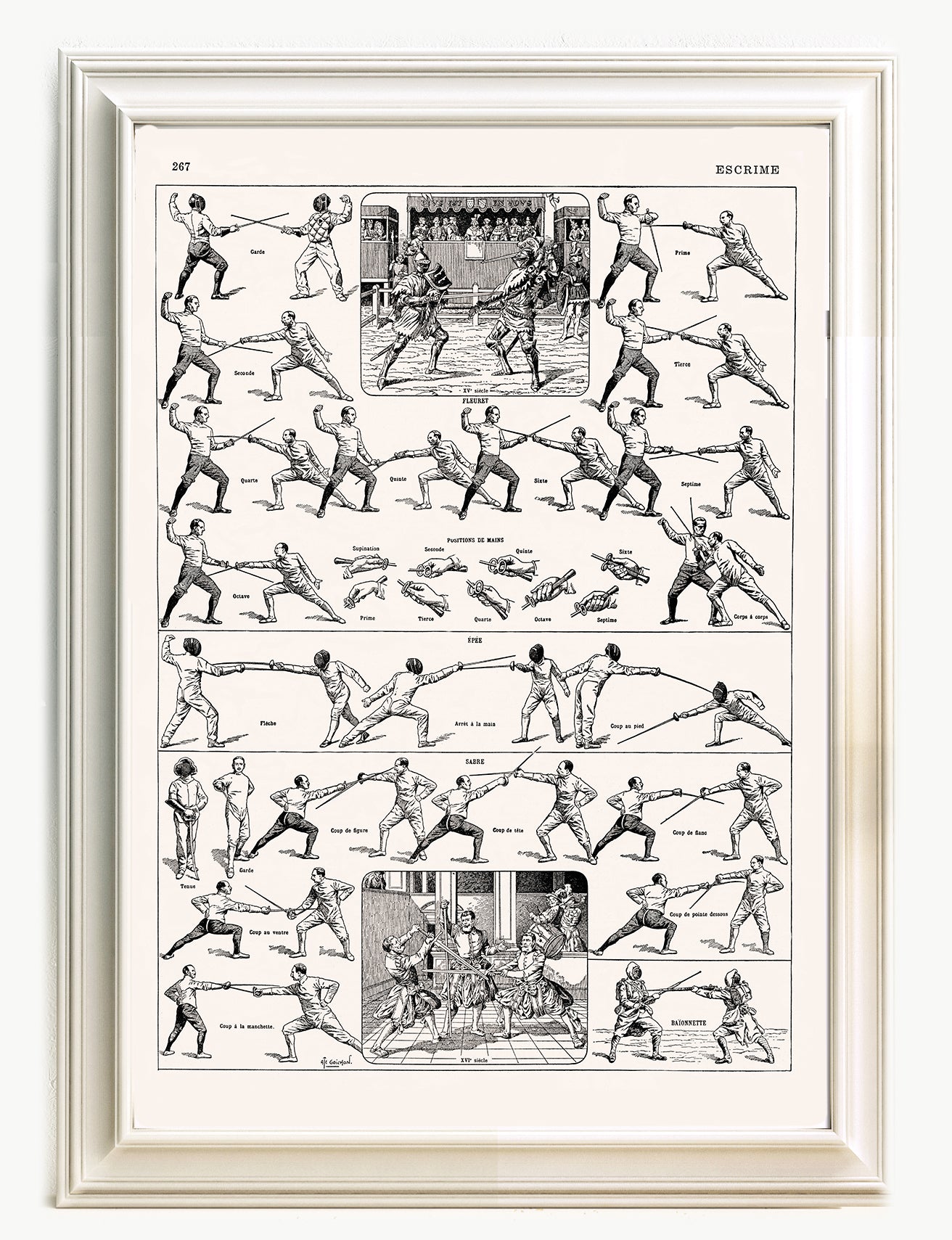 Large Stick Fighting Poster. Martial Arts Gift. Fencing Art