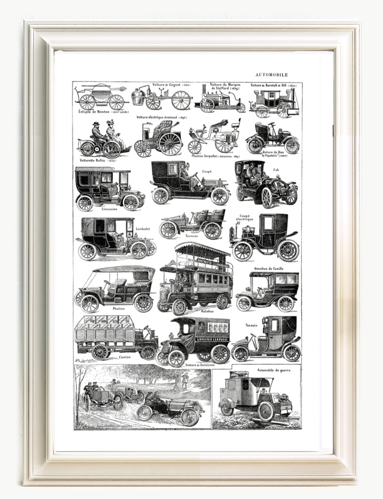 Antique old cars poster