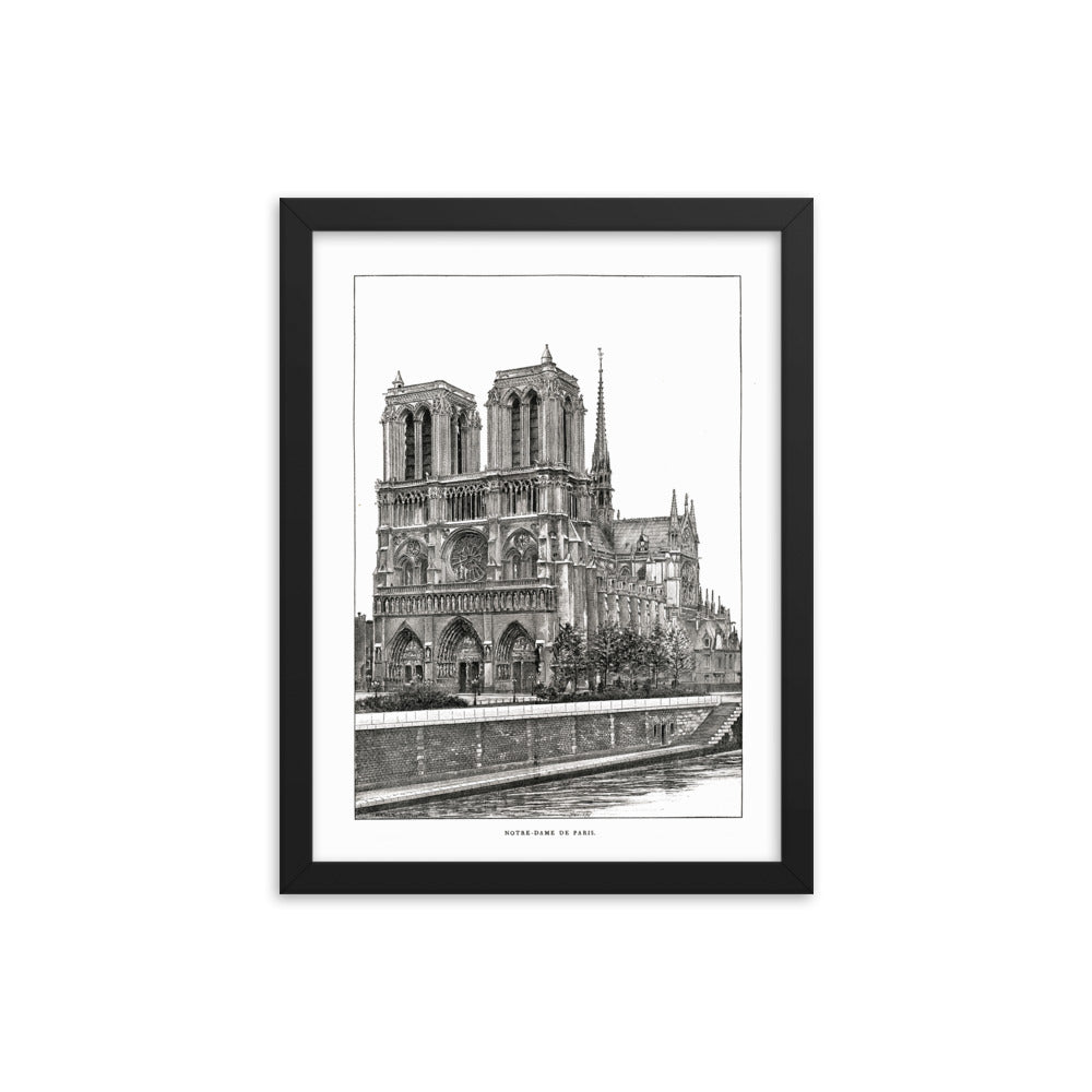 Framed Notre Dame de Paris Cathedral poster