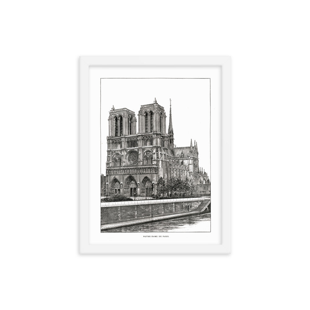 Framed Notre Dame de Paris Cathedral poster