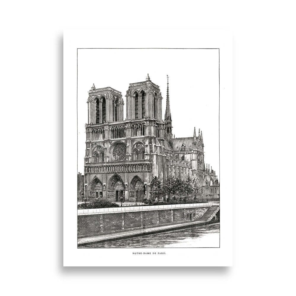 Notre Dame de Paris cathedral poster