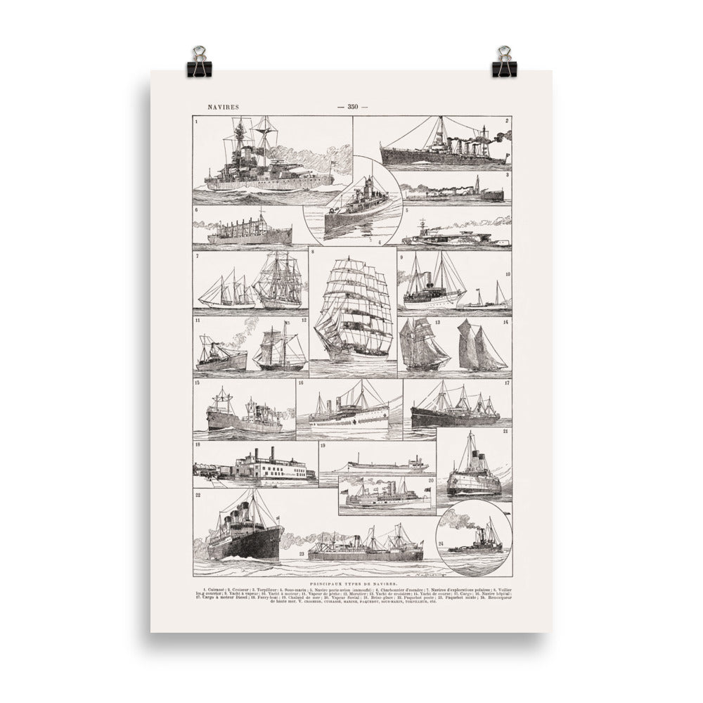 Large ships and boats poster - cm