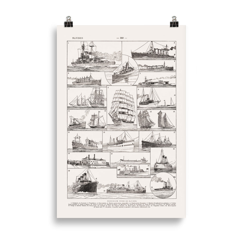 Large ships and boats poster - cm