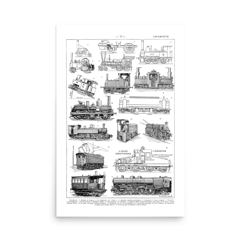 Large Locomotives Train Engines Poster