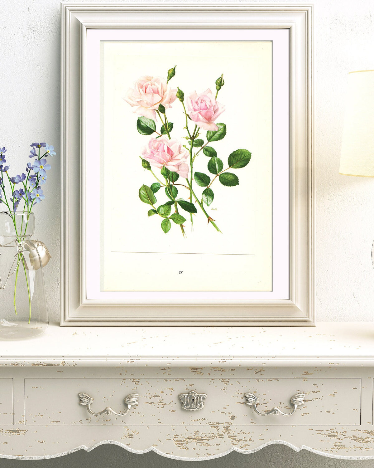 Aw Print Roses 1962 New Dawn Pink Rose Botanical Print