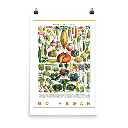 Affiche de légumes Go Vegan