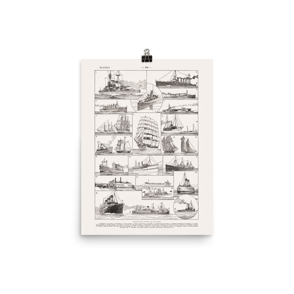 Large ships and boats poster - inches