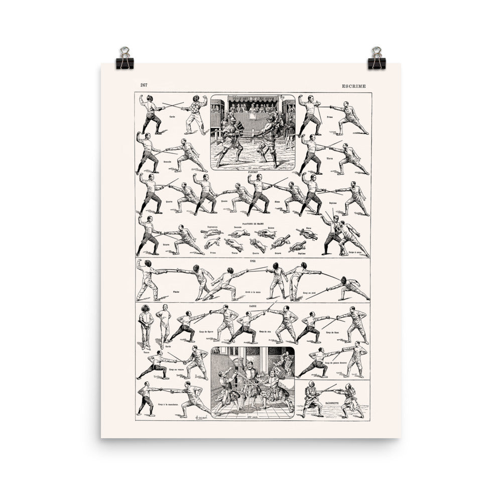 Black and white fencing poster